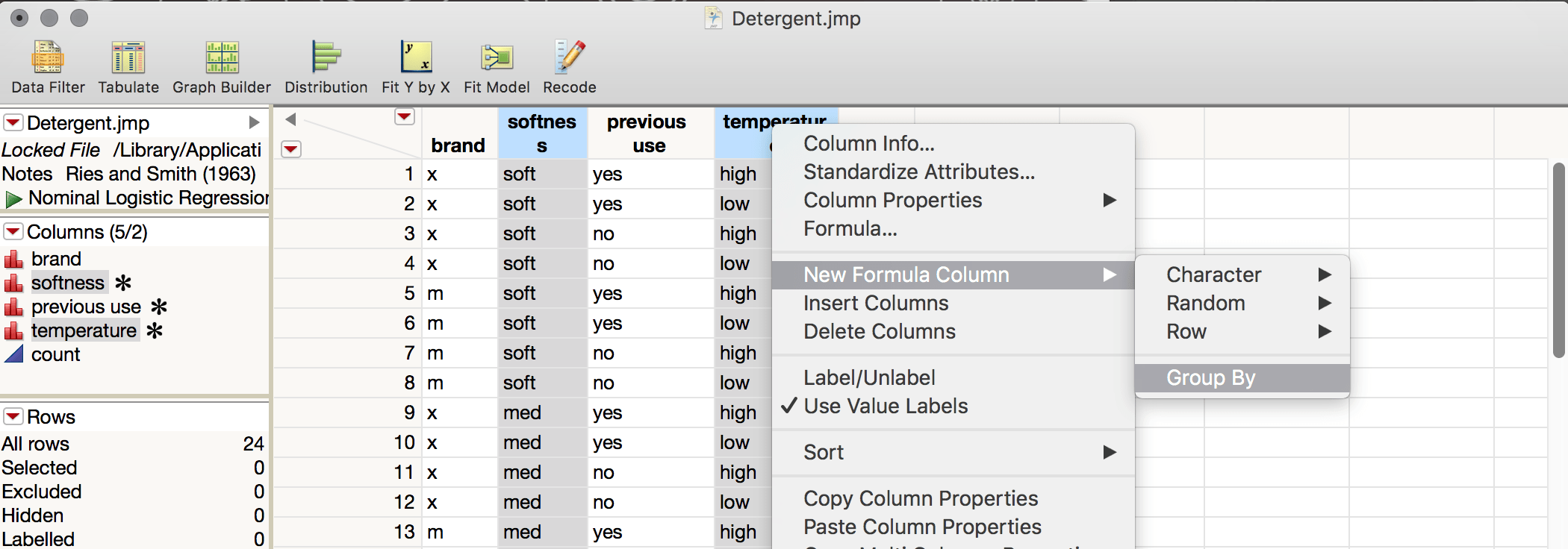Solved Summary statistics with multiple binning columns. JMP User