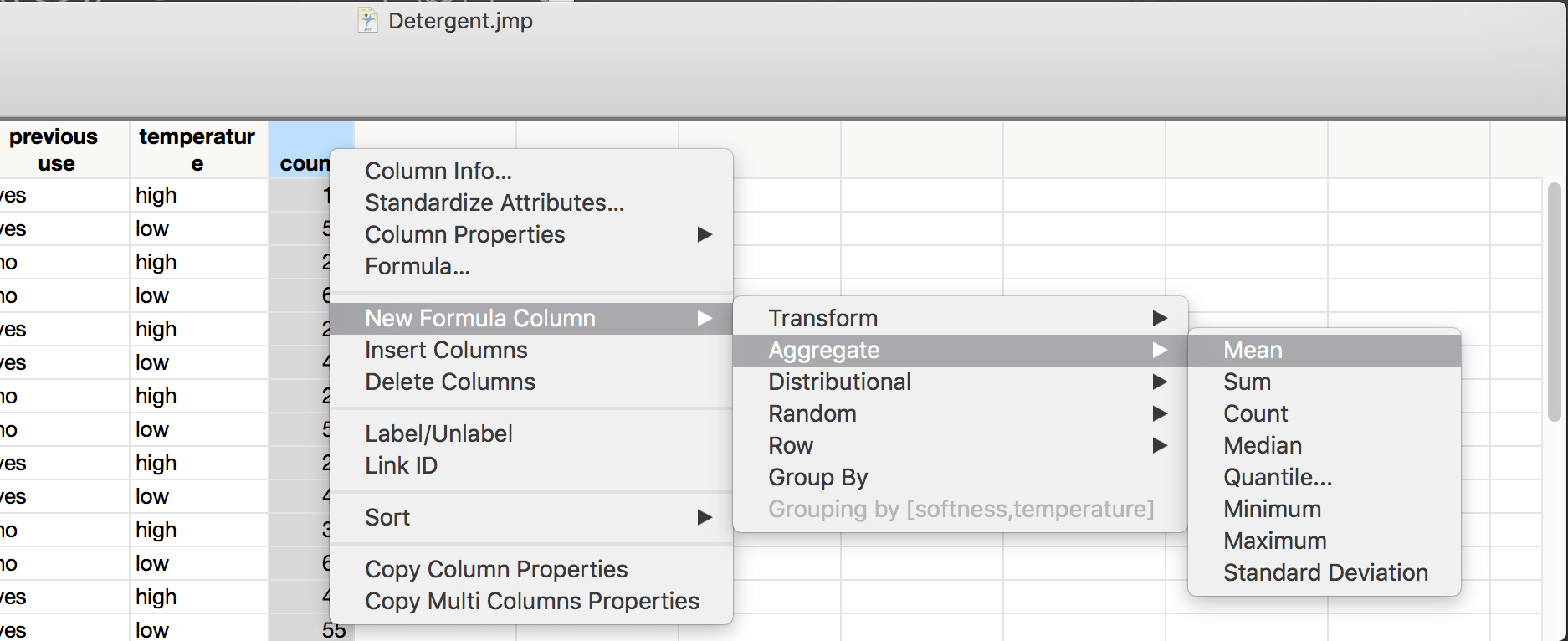 Solved Summary statistics with multiple binning columns. JMP User