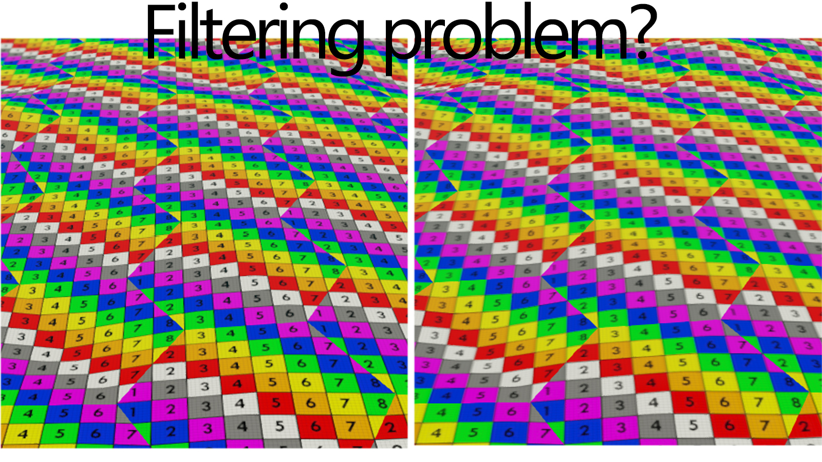 Same texture, same filtering steps, but quality loss when I use it as