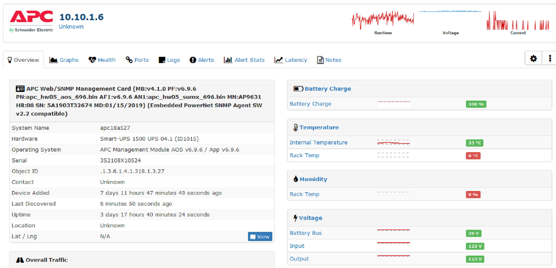 APC network management card with environmental monitoring Help