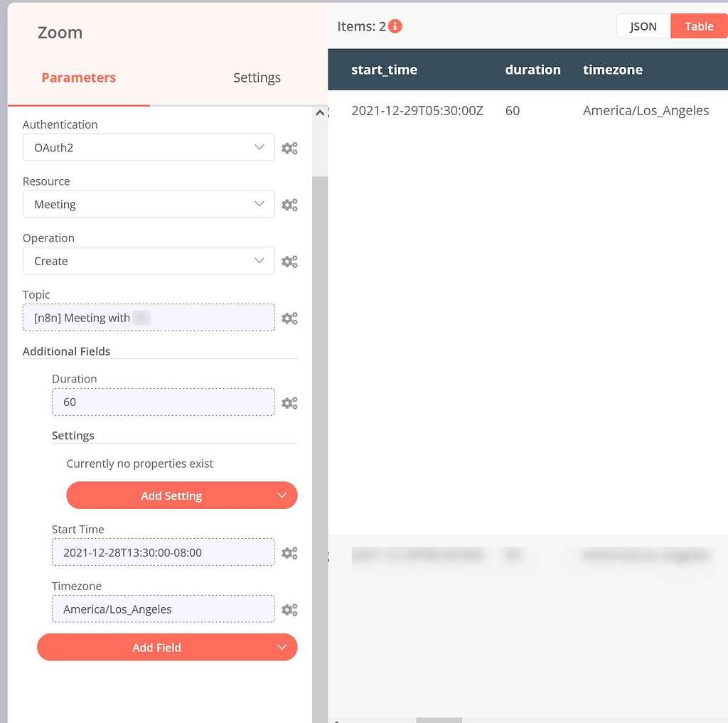 Zoom meeting and time zones Questions n8n