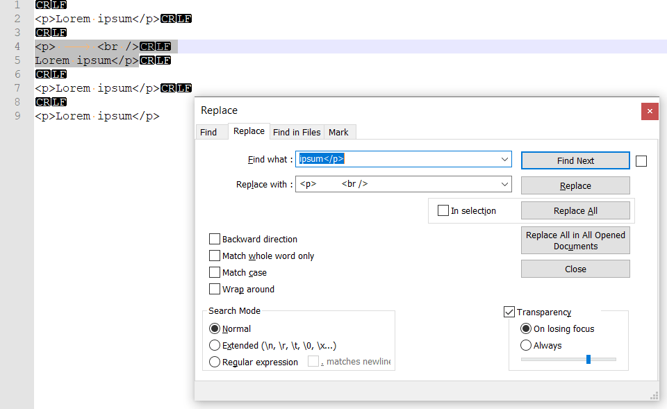 Cannot paste into replace field Notepad++ Community