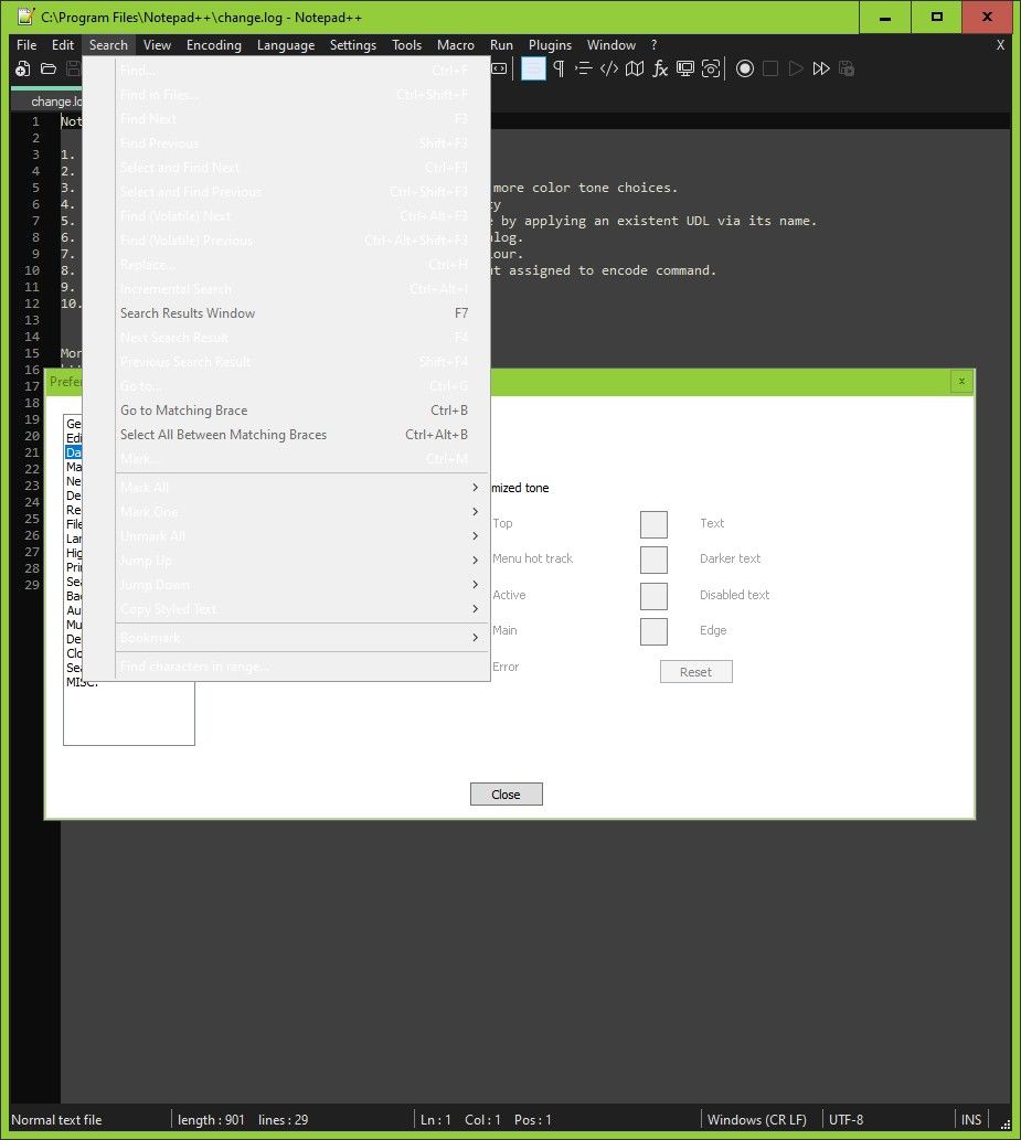 Menus are unreadable in dark mode for me Notepad++ Community