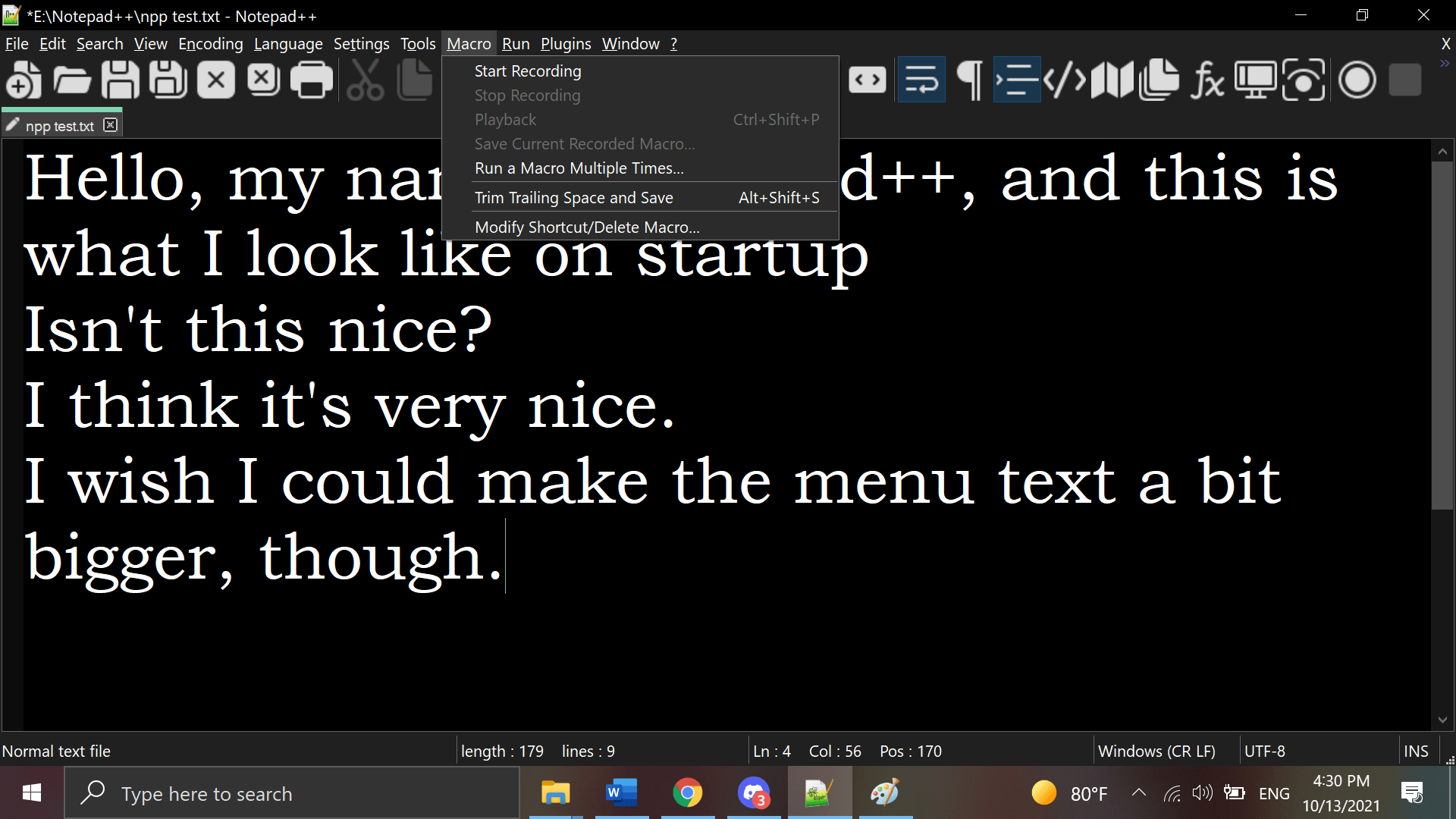 Increase Font Size of UI Notepad++ Community
