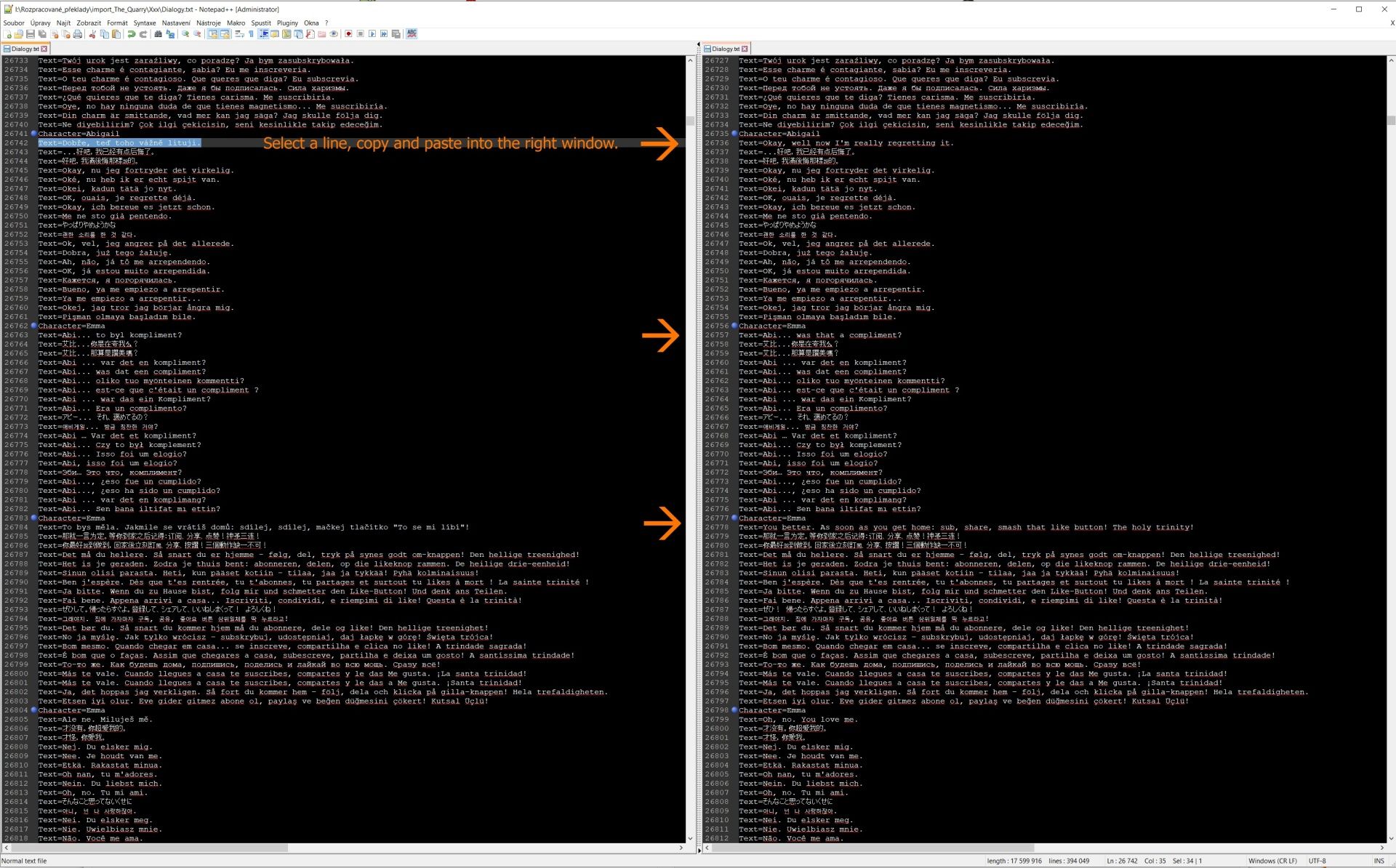 Copy and paste between two files Notepad++ Community