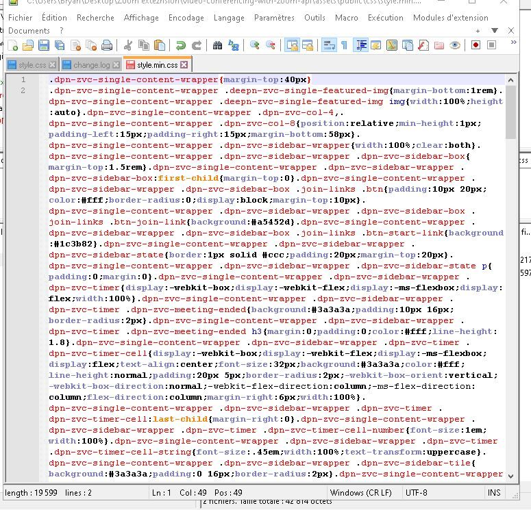 CSS "in block" on Notepad Notepad++ Community