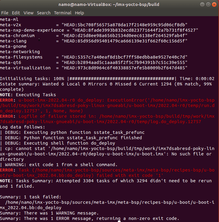 imx 7dual eMMc bitbake error NXP Community