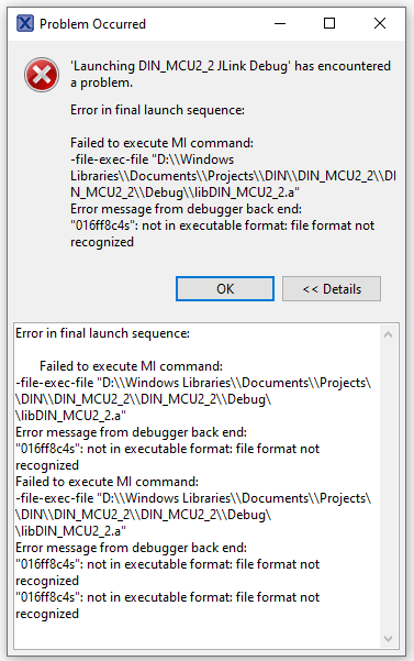 Solved: "file format not recognized" when trying to debug - NXP Community