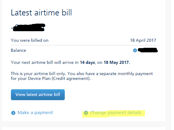 Direct debit changing name O2 Community