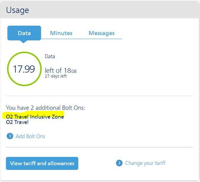 Eligibility for o2 Travel Inclusive Zone Bolt on O2