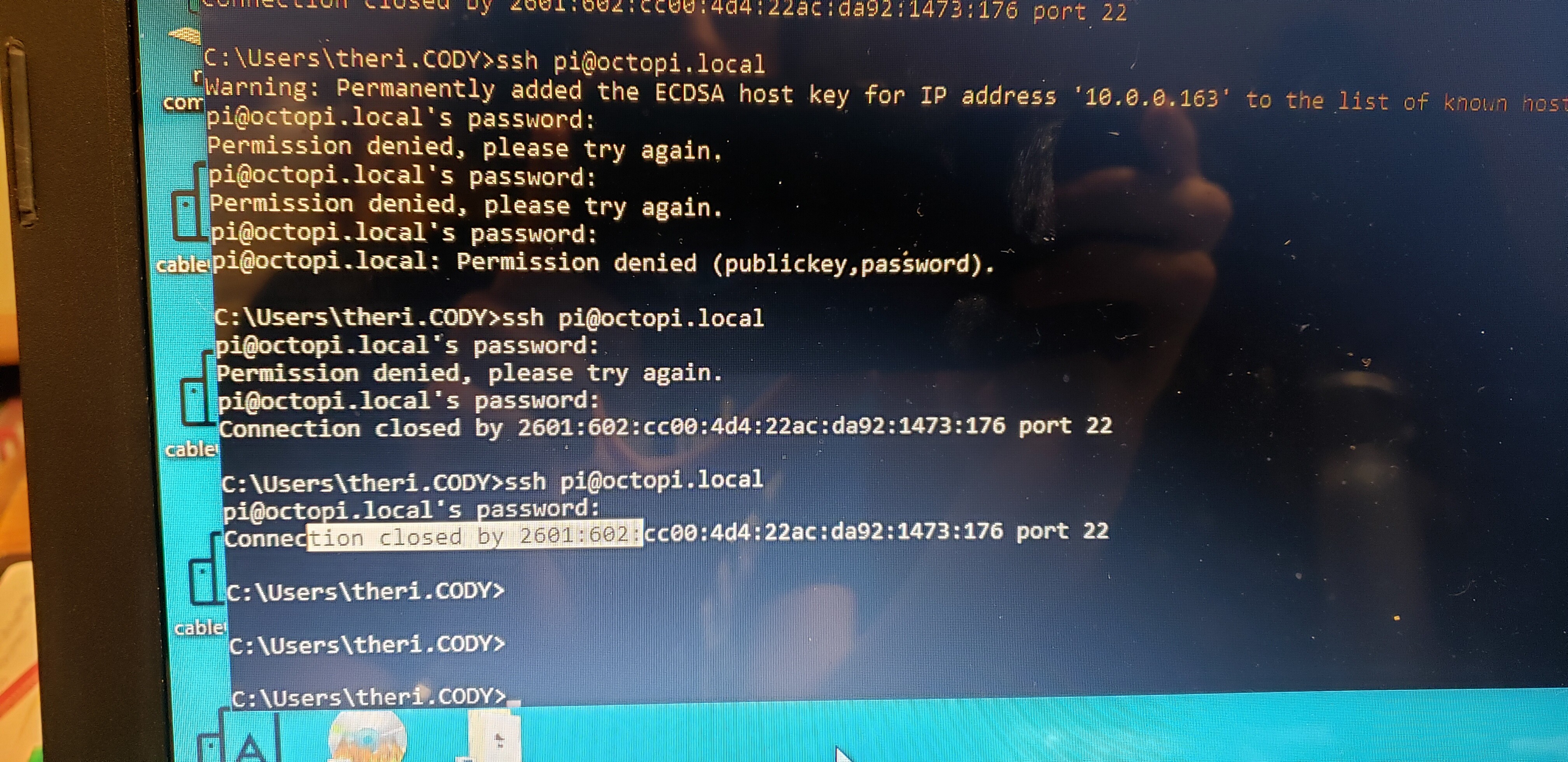 Can't login to my raspberry pi Networking OctoPrint Community Forum