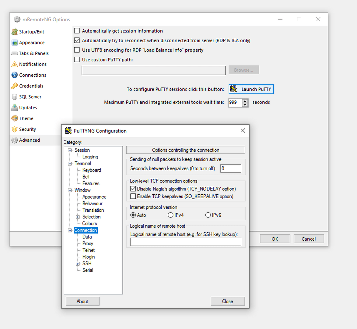 mRemote Network Error Software Caused Connection Abort Developer