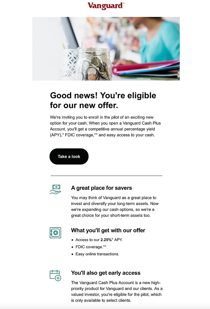 Vanguard Cash Plus Account Saving Personal Finance Club