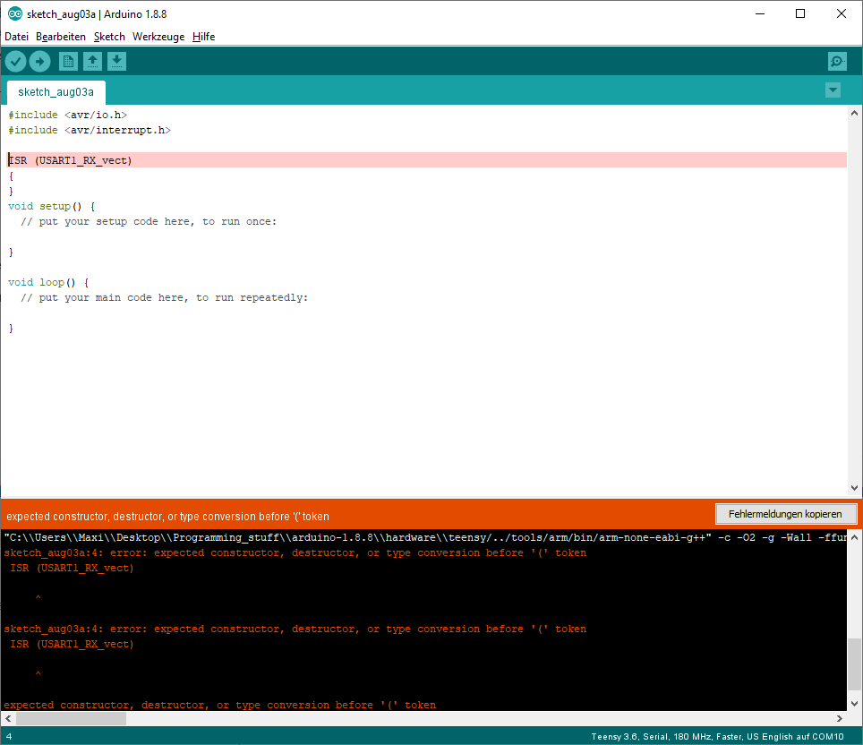 Compiling ISR() on a Teensy Development Platforms PlatformIO Community