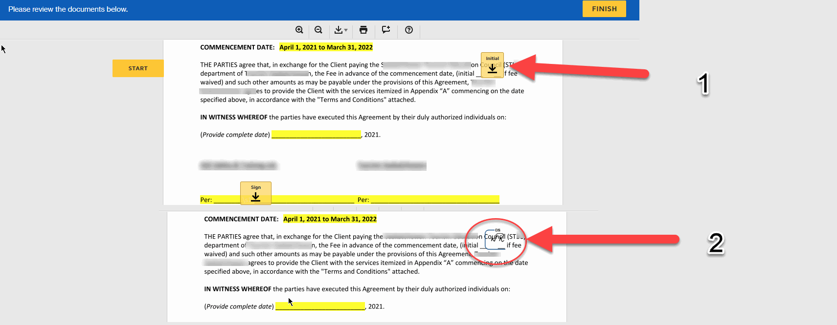 How to increase or decrease the size of the initial and signature in