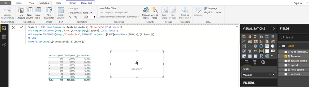 Solved count number of vendors in the top 80 revenue Microsoft