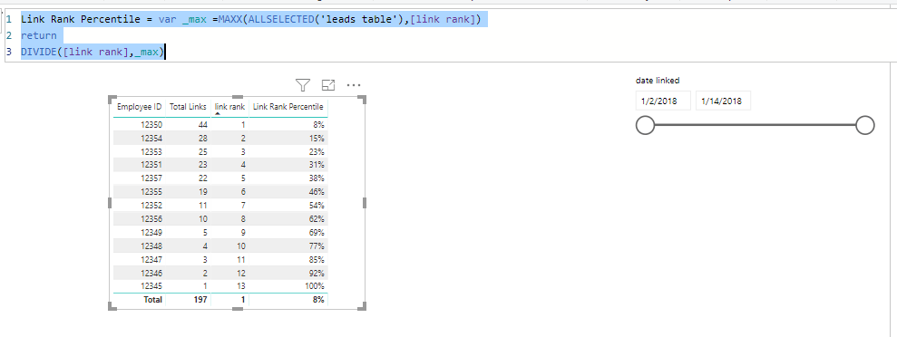 Solved Dynamic Column calculation based on Slicer Selecti