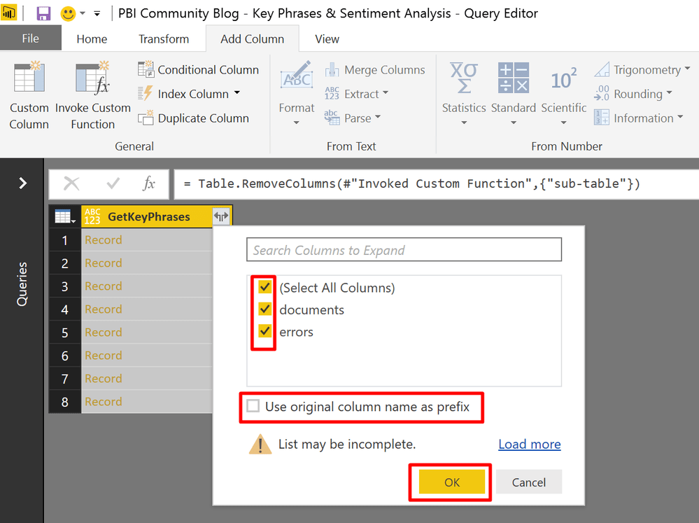 Text Analytics in Power BI Extraction of key phr... Microsoft Power