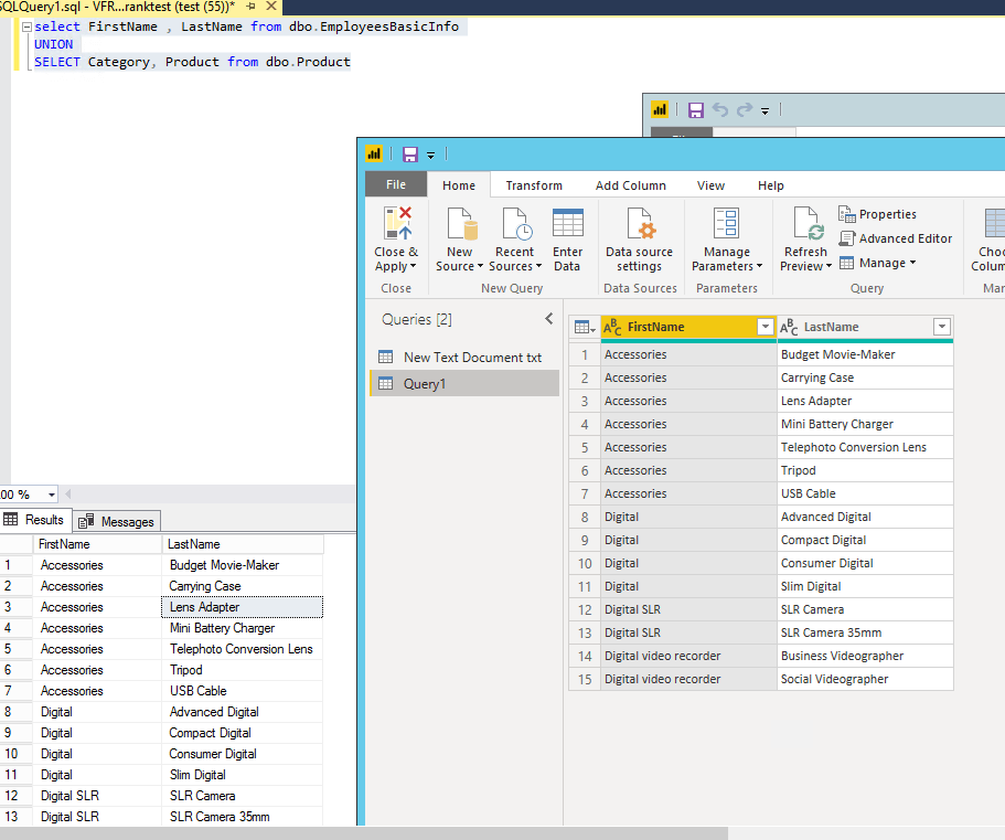 Use advanced power query editor to use SQL stateme... Microsoft Power