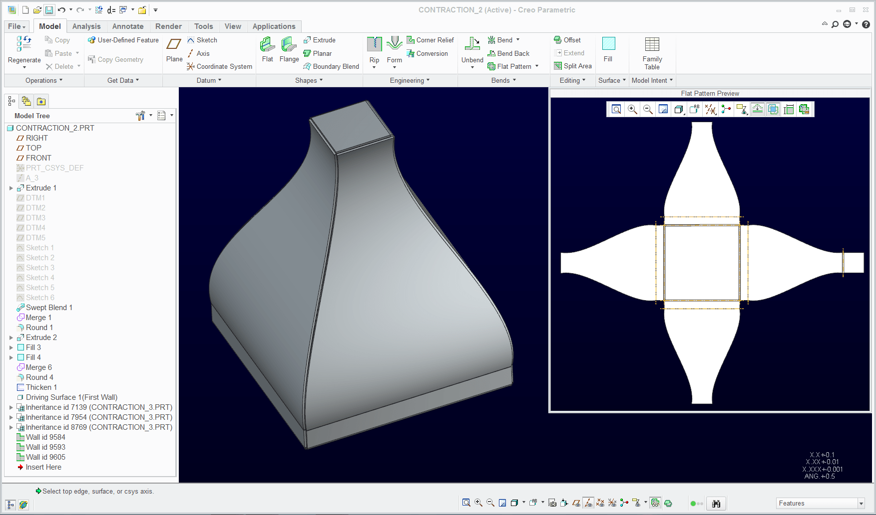Solved Sheet Metal for curved part PTC Community