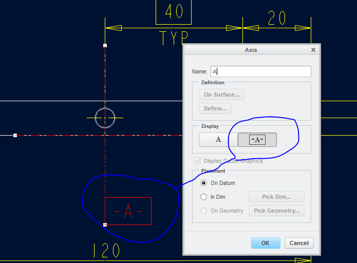 Datum axis display style PTC Community
