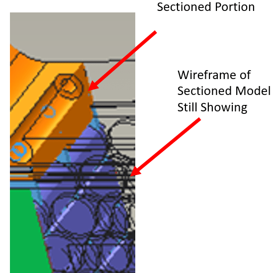 Section View Shows Wireframe of Sectioned Model PTC Community