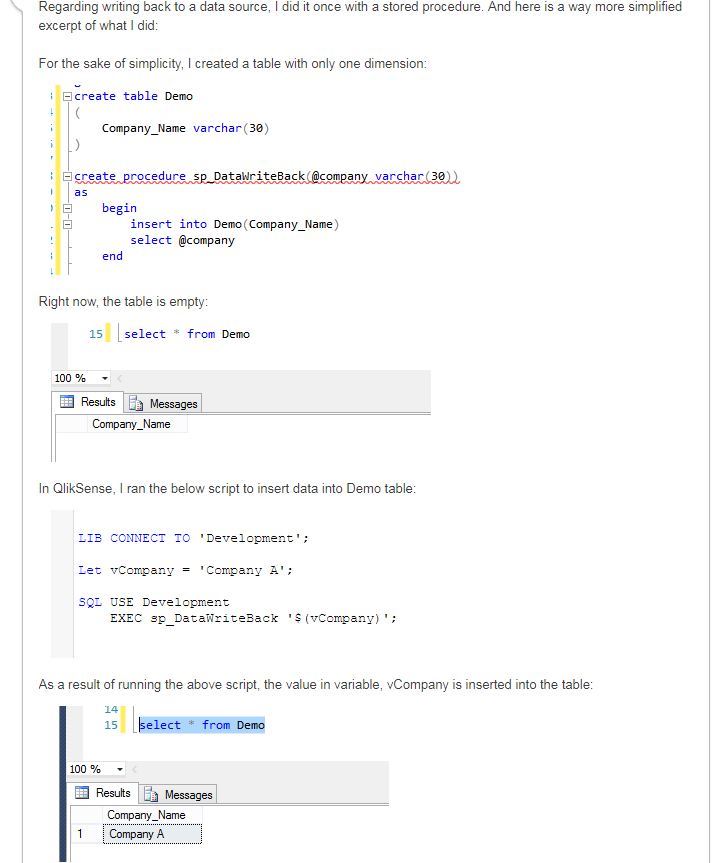 Solved Store Qlik Sense table from Qlik Script into an Sq... Qlik