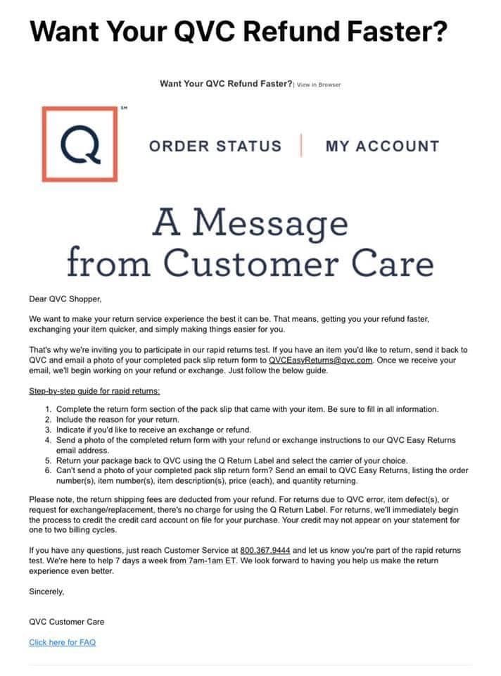 new service.....QVC EASY RETURNS? Blogs & Forums