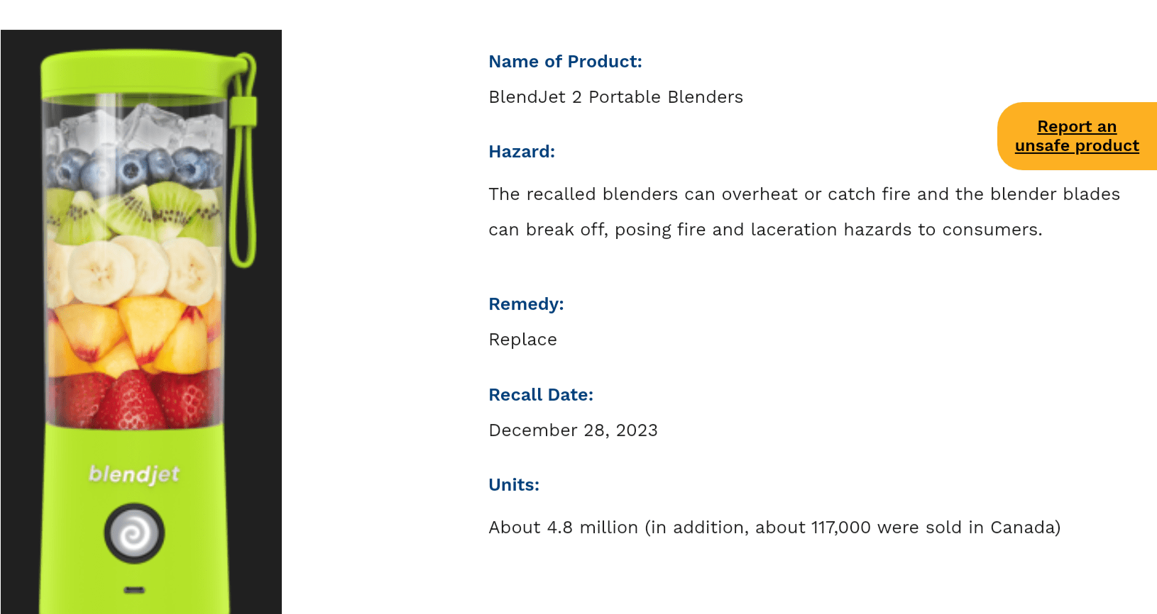 Recall on Blendjet 2 Blogs & Forums