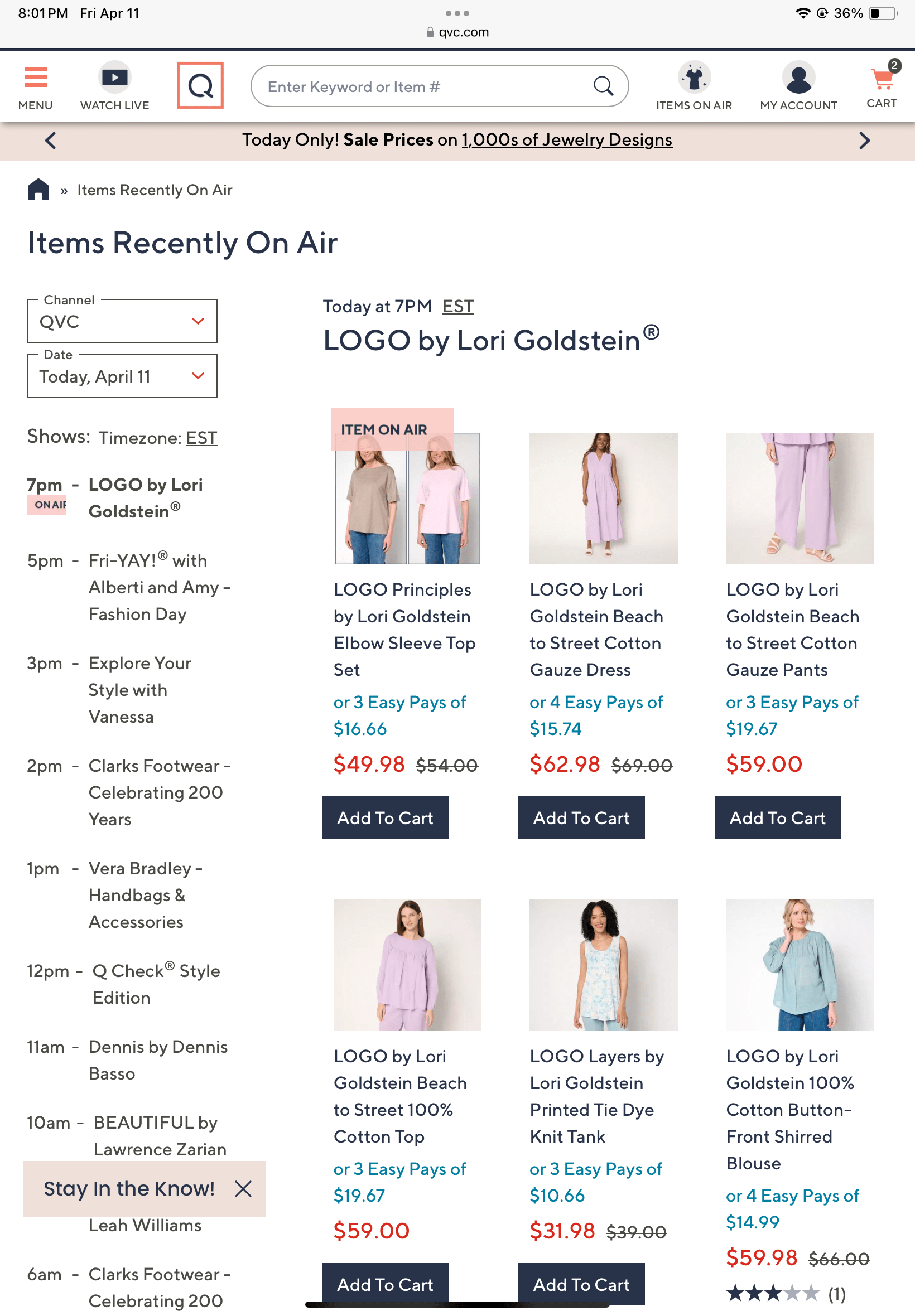 Items Recently On Air on QVC Main Channel Watch Li... Blogs & Forums