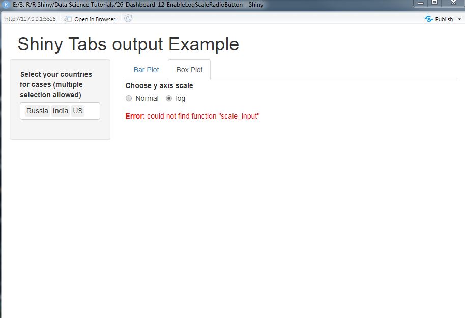 How to use radio buttons in Rshiny, one to do nothing and another to