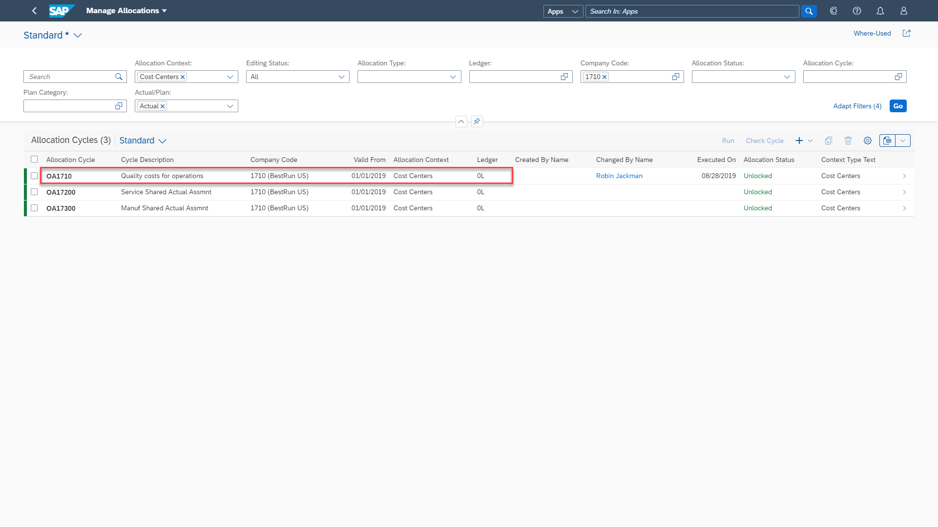 Cost Allocation via Universal Allocation SAP Community