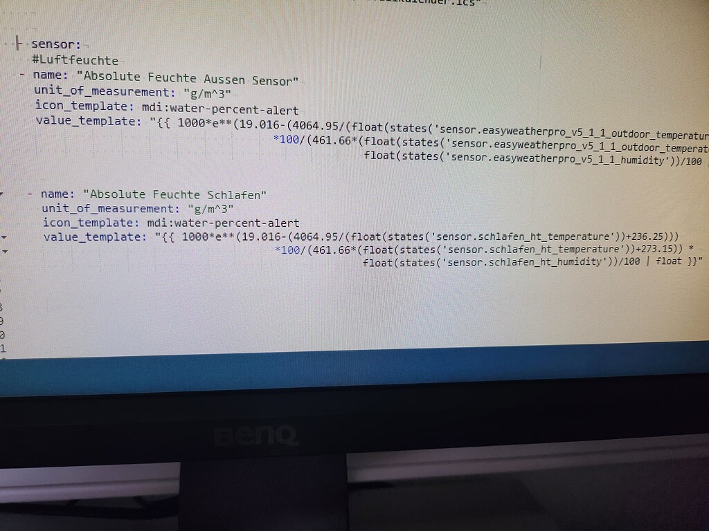 Sensor in config.yaml anlegen? Allgemein simon42 Community