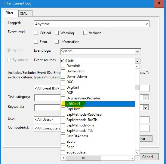 Check when PC window 10 network connection was lost Windows