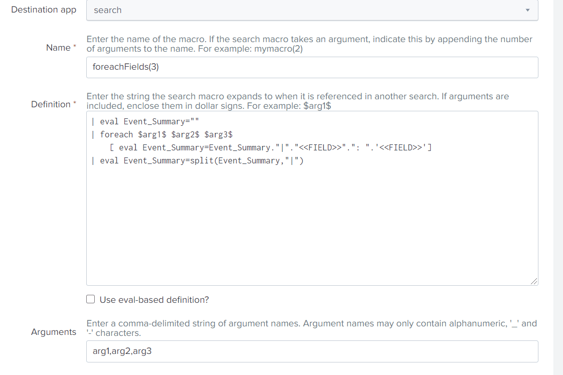Usage of fieldname and field value for a foreach m... Splunk Community