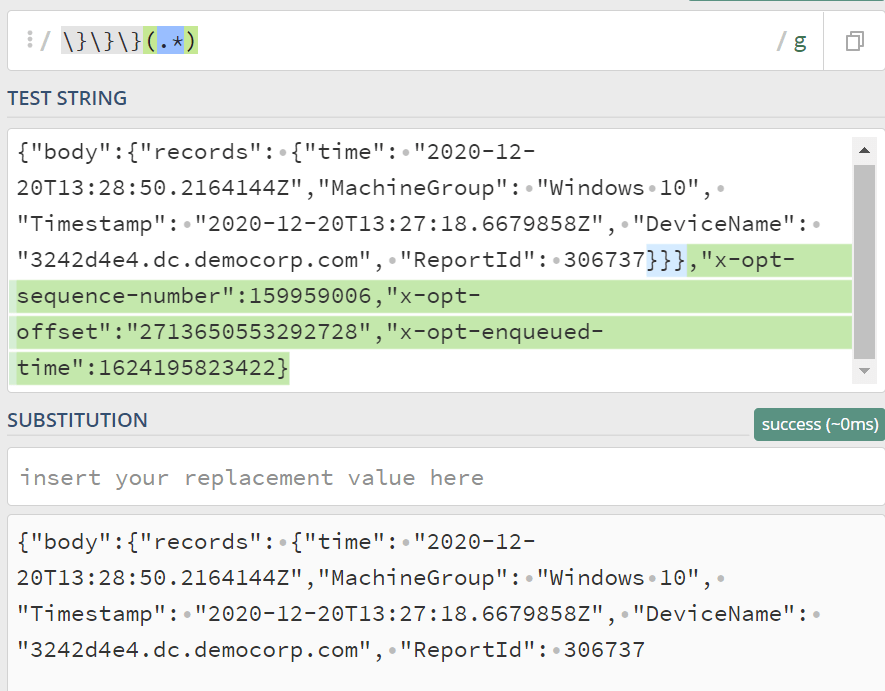 Solved json SED problem Splunk Community