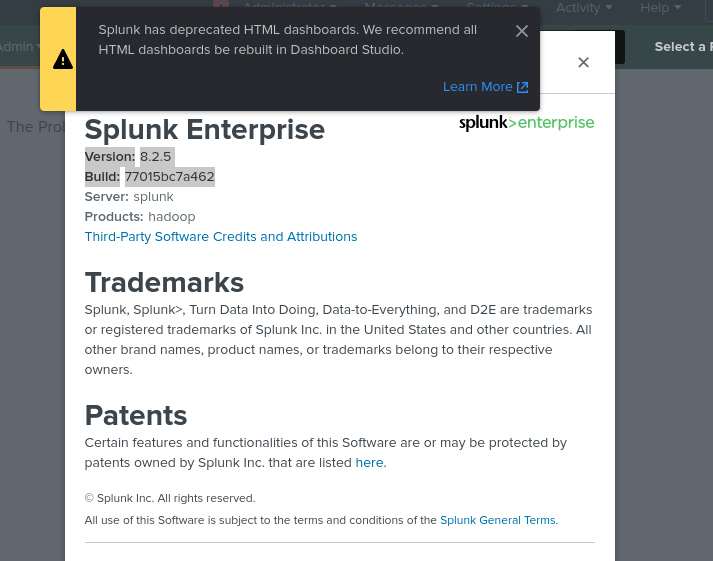 Html dashboards deprecation still get warning aft... Splunk Community