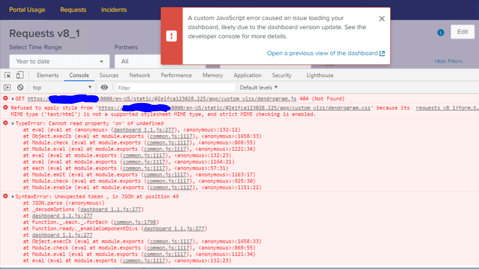 How do I fix this custom javascript Error Notifica... Splunk Community
