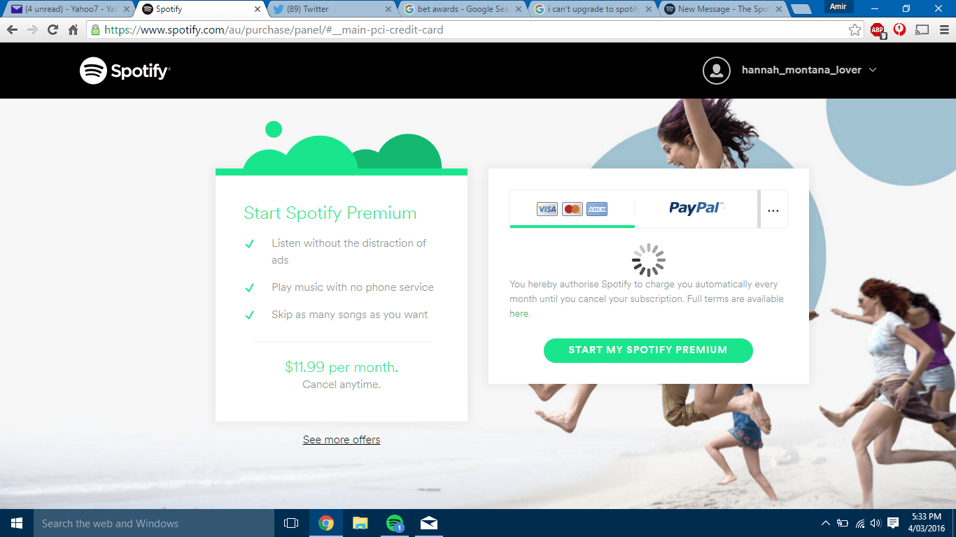 Solved Spotify wont let me pay by credit card? The Spotify Community