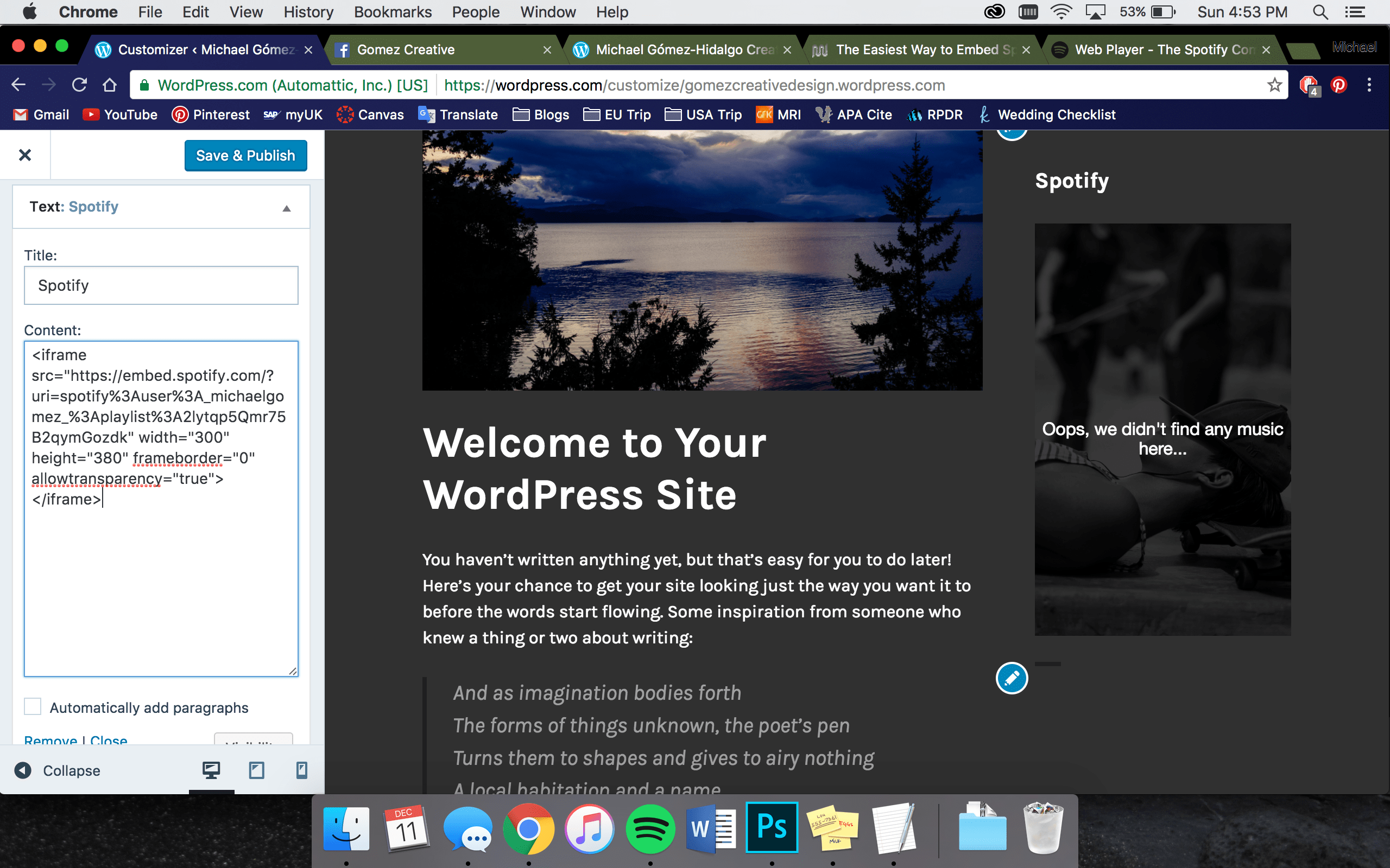 Solved Embedding Spotify Playlist to Wordpress Page 2