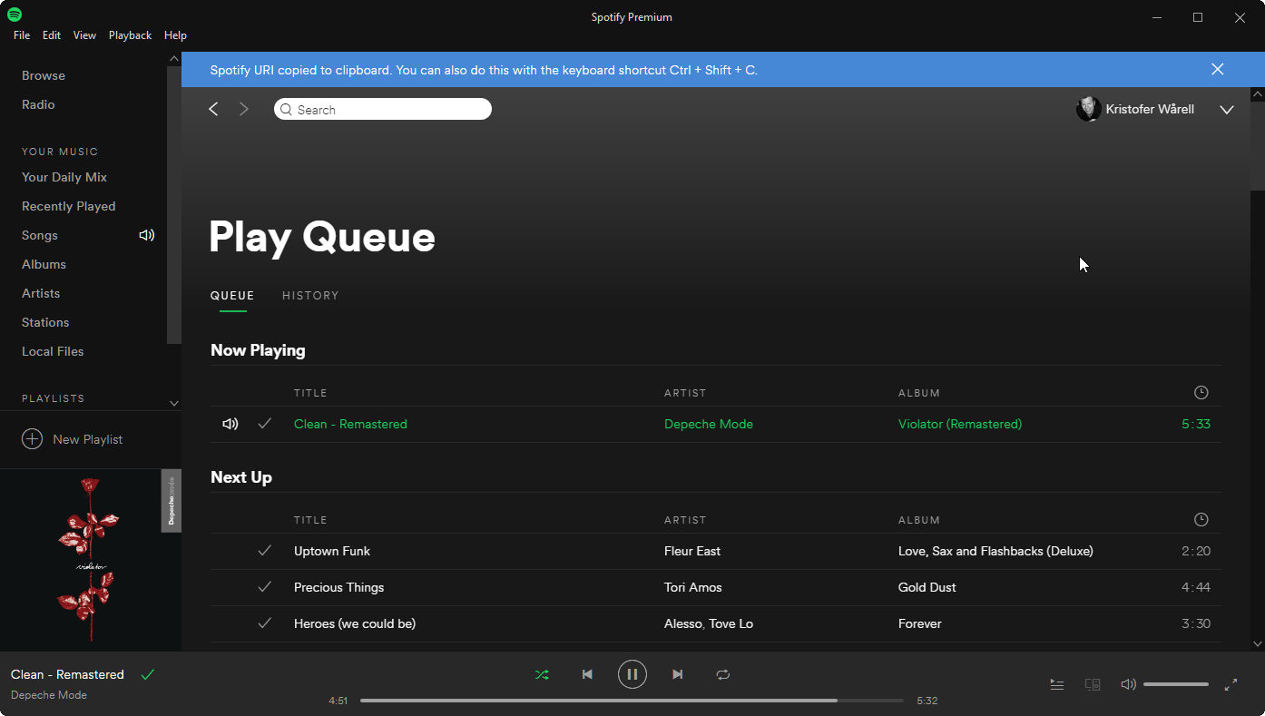 Keyboard shortcut hint is wrong The Spotify Community