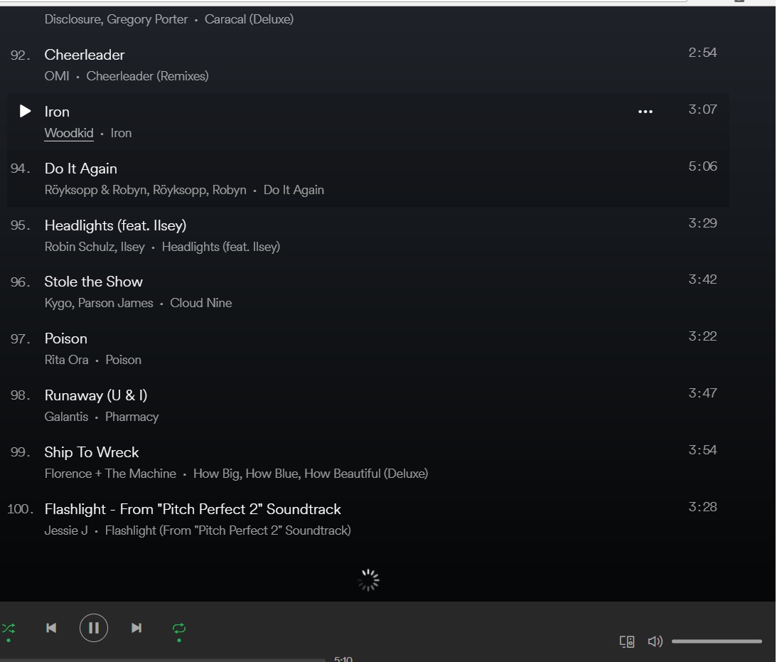 Spotify Web Player only loading some musics and no