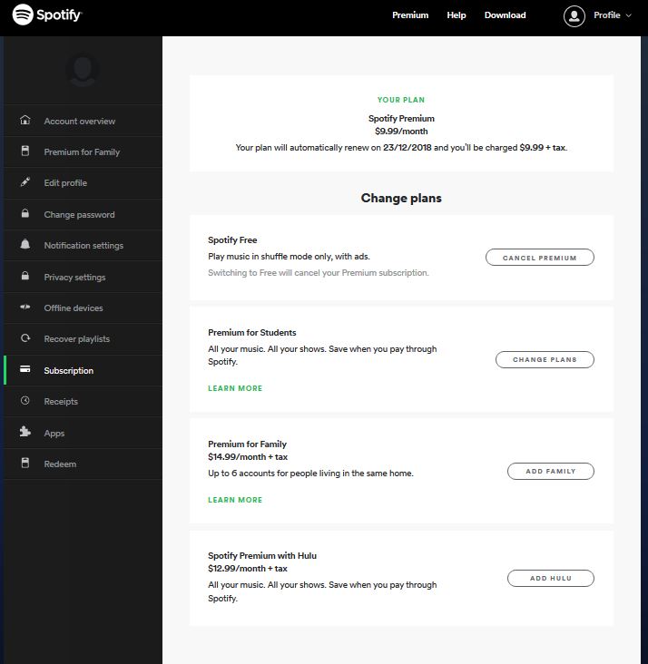 Payment method update? The Spotify Community