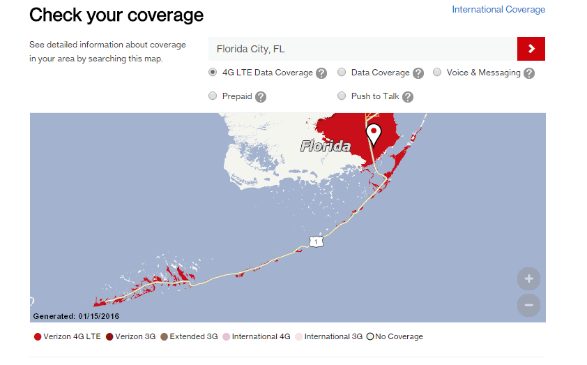 Correct Answer Does Verizon have coverage in the Florida Keys
