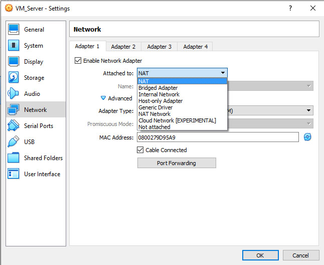 VirtualBox Networking Zextras Community
