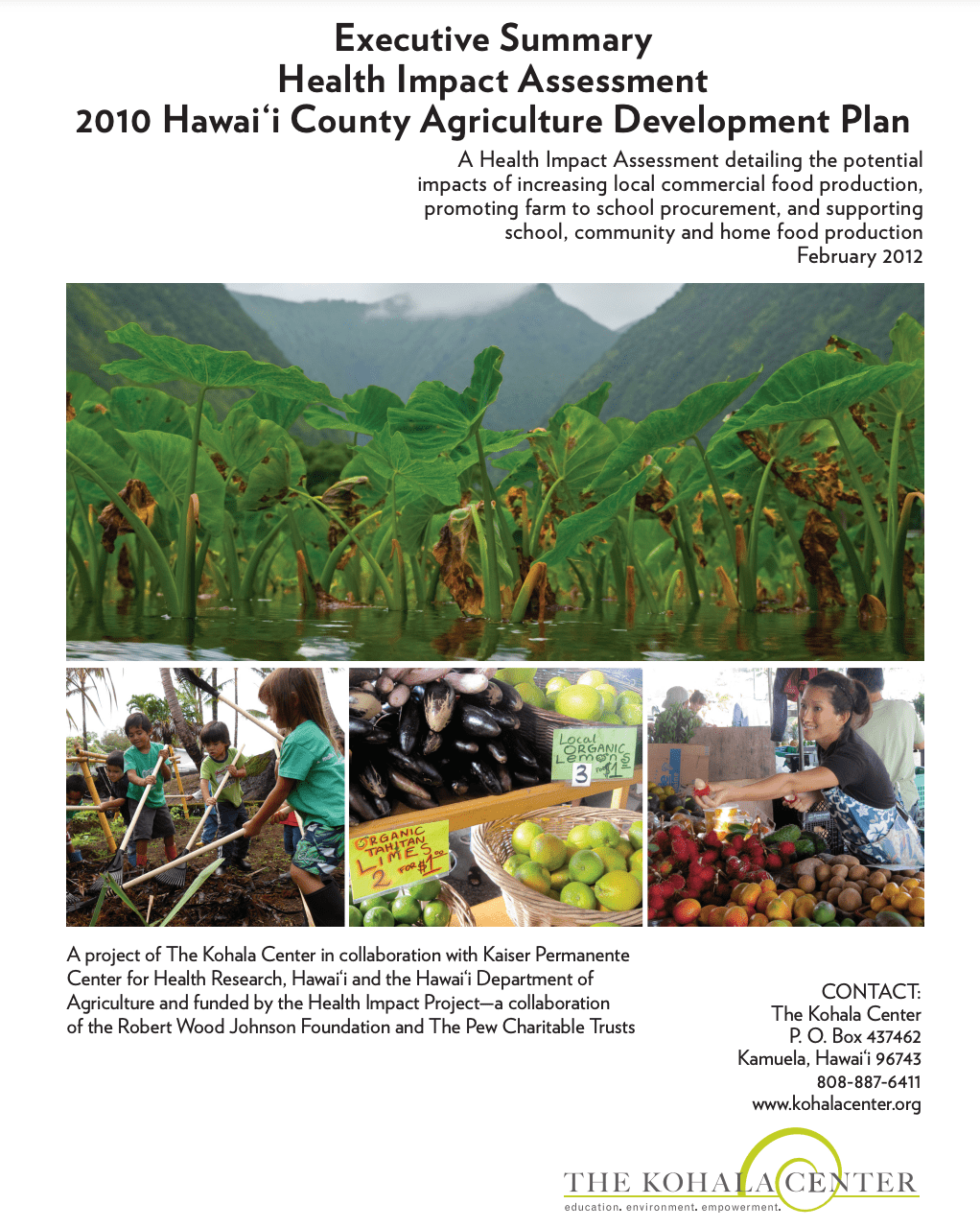 Executive Summary Health Impact Assessment 2010 Hawai‘i County
