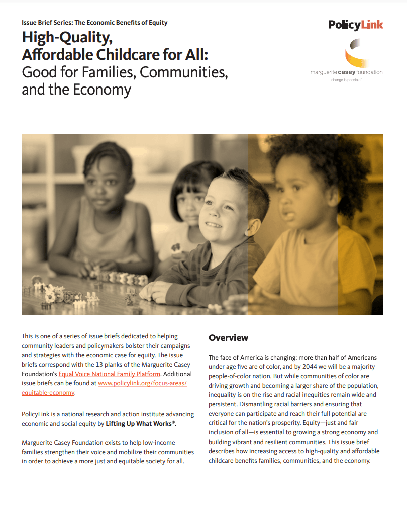 HighQuality, Affordable Childcare for All Good for Families