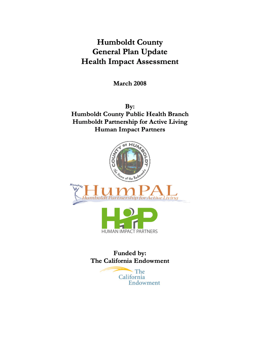 Humboldt County General Plan Update Health Impact Assessment