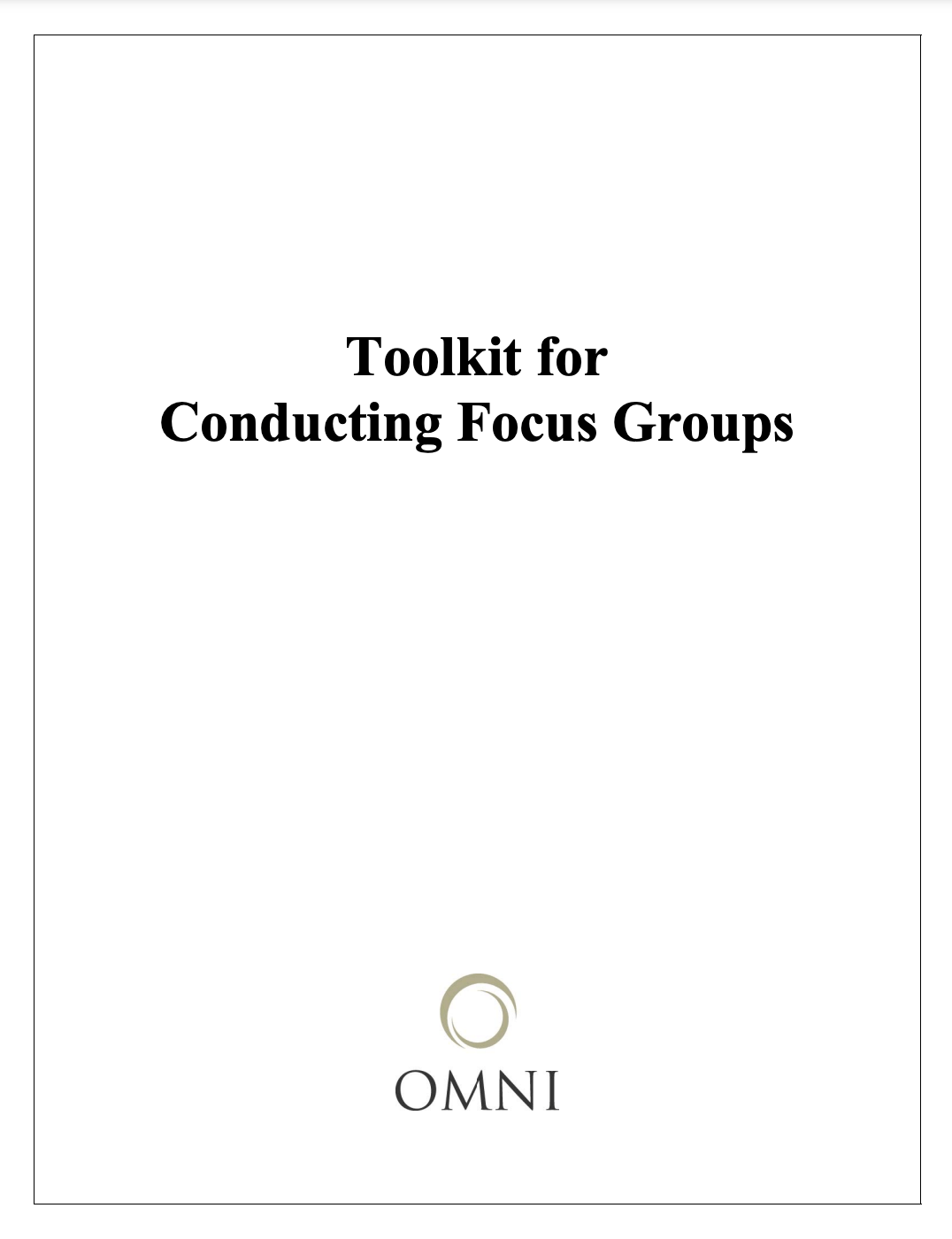 Focus Groups Community Commons