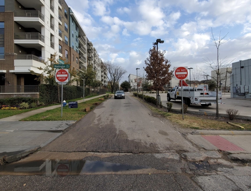 Detering St. in Houston between Schuler St. and Washington Ave